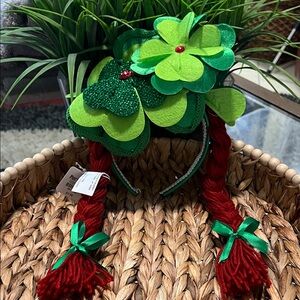 ☘️Shamrock Headband with Red Braids☘️